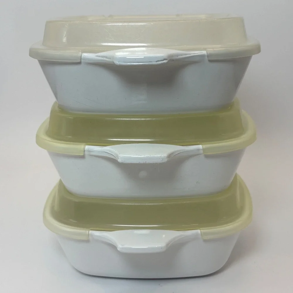 Vtg Corning Ware Blue Cornflower P-41 Petite Pan Casserole Set 3 W/ Lids‎ 1.75 C